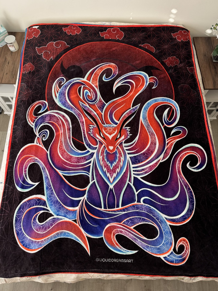 Gothic Mandala ╳ Nine Tails Double Sided Blanket