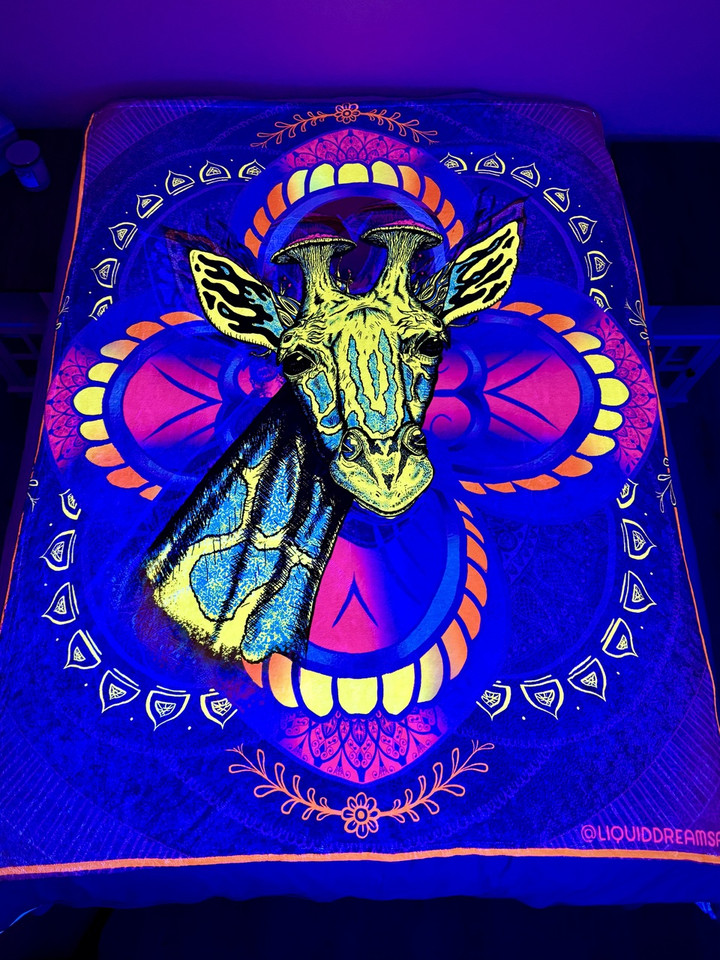 Hamsa ╳ Mushroom Giraffe Double Sided Blanket