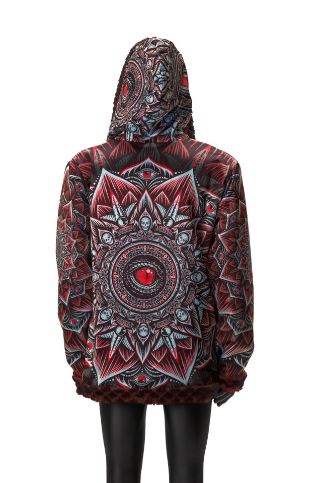 Gothic Mandala Reversible Faux Fur Jacket