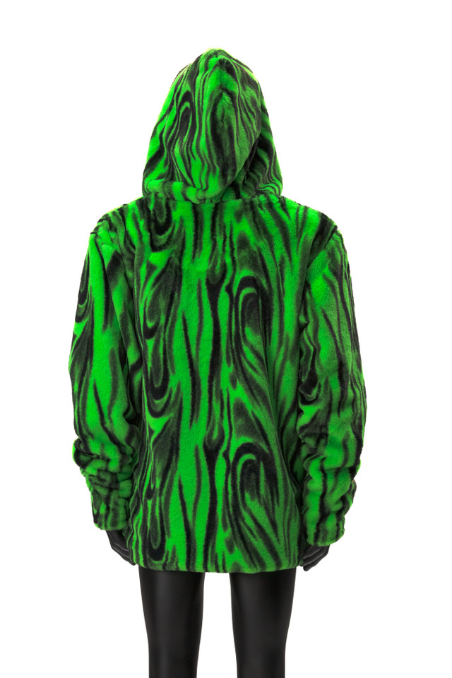 Excision x KK x LD Collab Reversible Faux Fur Jacket