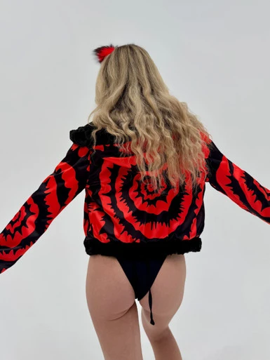 Hypnotic Red Reversible Faux Fur Jacket