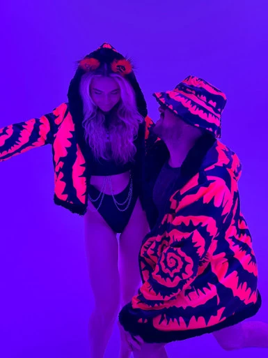 Hypnotic Red Reversible Faux Fur Jacket