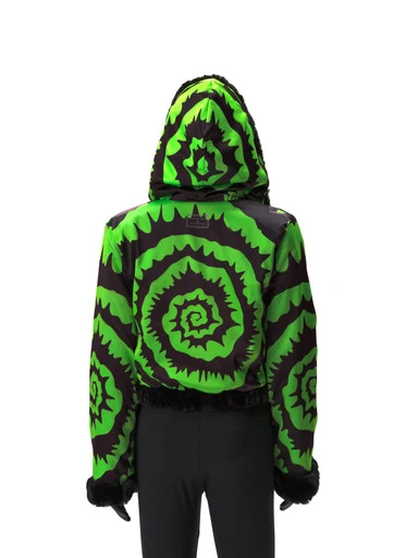 Hypnotic Green Reversible Faux Fur Jacket