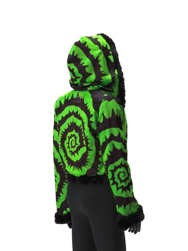 Hypnotic Green Reversible Faux Fur Jacket
