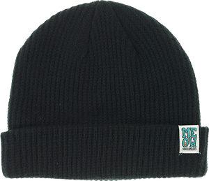 Meow - Stacked Logo Cuff Beanie Black