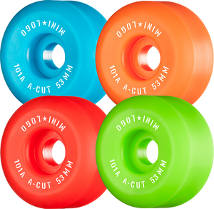Mini Logo - Logo A-cut 53mm 101a Asst.grn/red/blu/org Ppp (Skateboard Wheels - Set of 4) Mini Logo - Logo A-cut 53mm 101a Asst.grn/red/blu/org Ppp (Skateboard Wheels - Set of 4)