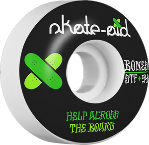Bones Wheels - Stf Skate Aid Ii 54mm Wht/blk W/grn (Skateboard Wheels - Set of 4) Bones Wheels - Stf Skate Aid Ii 54mm Wht/blk W/grn (Skateboard Wheels - Set of 4)