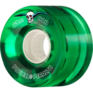 Powell Peralta - Clear Cruiser 63mm 80a Green - Skateboard Wheels (Set of Four) Powell Peralta - Clear Cruiser 63mm 80a Green - Skateboard Wheels (Set of Four)