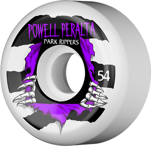 Powell Peralta - Park Ripper Ii 54mm Wht W/purple - Skateboard Wheels (Set of Four)