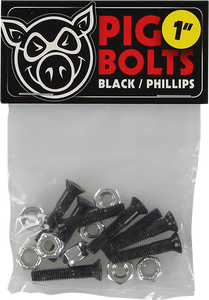 Pig - Black Phillps Hardware Set 1" Blk/sil - Skateboard Hardware