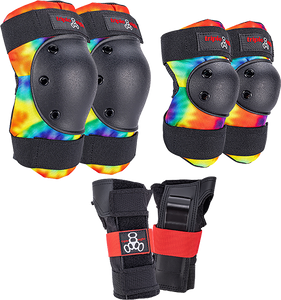 Triple Eight - 8 Saver 3/pk Pads M-tie Dye - Skateboard Pads Triple Eight - 8 Saver 3/pk Pads M-tie Dye - Skateboard Pads