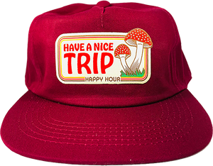 Happy Hour - Hr Have A Nice Trip Hat Adj-burgundy - Skateboard Hat