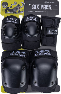 187 - 6-pack Pad Set L/xl-black - Skateboard Protection / Pads