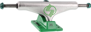 Silver - M-hollow 8.5 Polished/green - Skateboard Trucks (Pair)