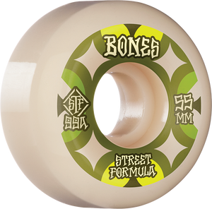 Bones Wheels - Stf V5 Retros 55mm 99a Wht/grn - Skateboard Wheels (Set of Four) Bones Wheels - Stf V5 Retros 55mm 99a Wht/grn - Skateboard Wheels (Set of Four)