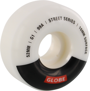 Globe - G1 Street 52mm 99a White/blk/bar - Skateboard Wheels (Set of Four)