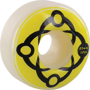Satori - Big Link 53mm 101a Wht/yellow - Skateboard Wheels (Set of Four)
