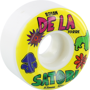 Satori - Delatorre Pro 53mm 101a White - Skateboard Wheels (Set of Four)