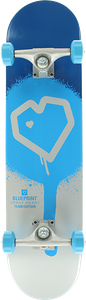 Blueprint - Spray Heart Complete-7.5 Blu/silver - Complete Skateboard
