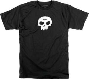 Zero - Single Skull Ss Xxl-blk/wht - Skateboard Tshirt