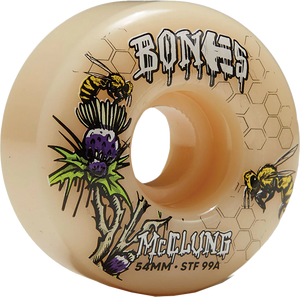 Bones Wheels - Mcclung Stf V1 Etnies Collab 54mm 99a Nat - Skateboard Wheels (Set of Four) Bones Wheels - Mcclung Stf V1 Etnies Collab 54mm 99a Nat - Skateboard Wheels (Set of Four)