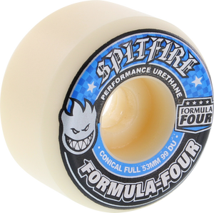Spitfire - Formula 4 99d Conical Full 53mm Wht W/blue - Skateboard Wheels (Set of Four)