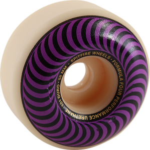 Spitfire - F4 101a Classic Swirl 58mm Wht W/purple - Skateboard Wheels (Set of Four)