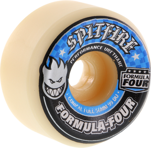 Spitfire - Formula 4 99d Conical Full 58mm Wht W/blue - Skateboard Wheels (Set of Four) Spitfire - Formula 4 99d Conical Full 58mm Wht W/blue - Skateboard Wheels (Set of Four)