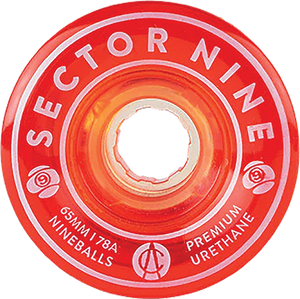 Sector 9 - Nineballs 65mm 78a Clear Red - Skateboard Wheels (Set of Four) Sector 9 - Nineballs 65mm 78a Clear Red - Skateboard Wheels (Set of Four)