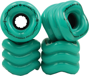 Shark Wheels - California Roll 60mm 78a Solid Turquoise/blk - Skateboard Wheels (Set of Four)