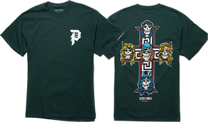 Primitive - Gn'r Cross Ss S-forest Green - Skateboard Tshirt