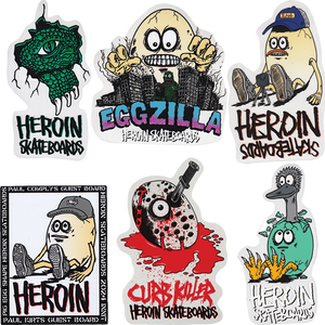 Heroin - 12/pk Asst Eggzilla Stickers