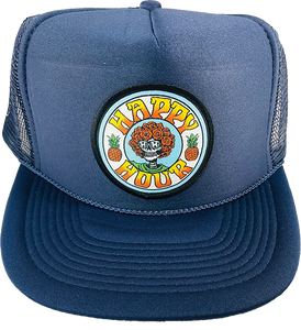 Happy Hour - Hr Skull And Roses Hat Adj-navy - Skateboard Hat