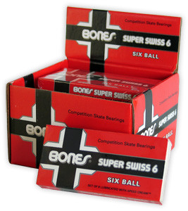 Bones Super Swiss Bearings 6-ball 10/pk - Skateboard Bearings Bones Super Swiss Bearings 6-ball 10/pk - Skateboard Bearings