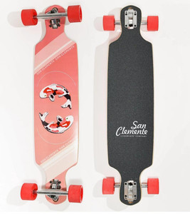 San Clemente Pink Koi Drop Through Complete 9.00 X 36.00 - Complete Skateboard San Clemente Pink Koi Drop Through Complete 9.00 X 36.00 - Complete Skateboard