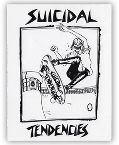 Dogtown Lance Mountain Suicidal Skater Sticker White