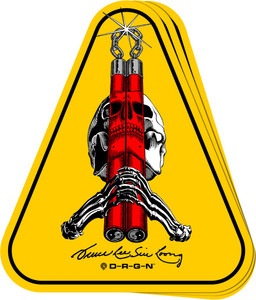 Powell Bruce Lee Skull & Nunchucks Sticker