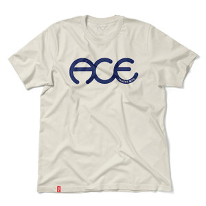 Ace Rings Natural/blue Ss M - Skateboard Tshirt