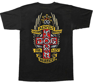 Dogtown Respect Black Ss M (art By John Lucero) - Skateboard Tshirt