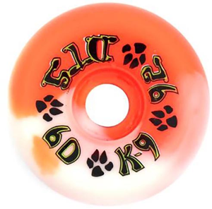 Dogtown K-9 80's Orange/white Swirl Wheels 60mm 92a (set Of 4) - Skateboard Wheels