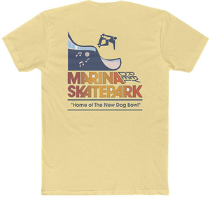 45 Rpm Vintage Marina Del Rey Yellow Ss Xl - Skateboard Tshirt