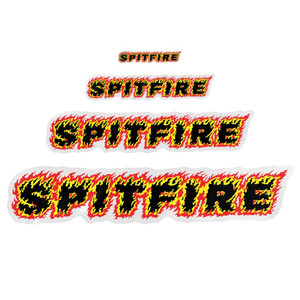 Spitfire Flames Script Sticker Lg