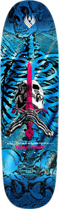 Powell Rodriguez Skull & Sword Blue Foil Shaped Flight Deck 9.265 X 32.0 - Skateboard Deck