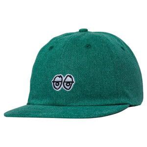 Krooked Eyes Strapback Hat Green Denim - Skateboard Hat