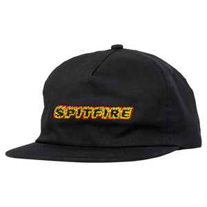 Spitfire Flames Script Snapback Hat Black - Skateboard Hat