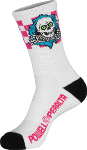 Powell Ripper Checker Stripes Blue/pink/white Socks