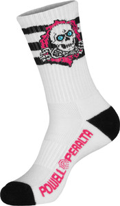 Powell Ripper Rip Stripes Pink/black/white Socks