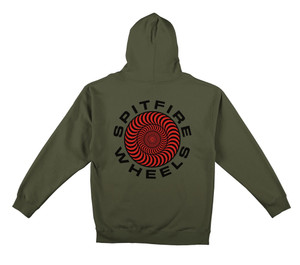 Spitfire Classic 87 Swirl Fill Army/black/red Hd/zip Xl - Skateboard Sweatshirt