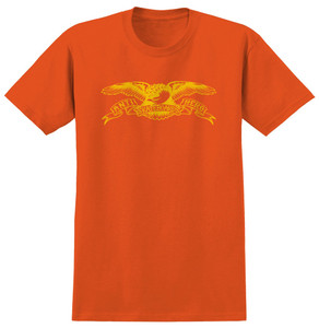 Anti-hero Basic Eagle Orange/yellow Ss Xl - Skateboard Tshirt