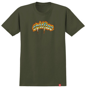 Spitfire Chrome Venom Military Green Ss Xl - Skateboard Tshirt